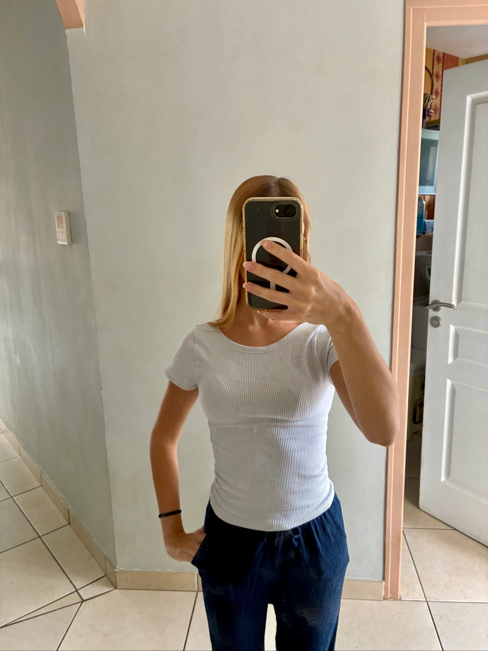 Top dos ouvert côtelé femme XS